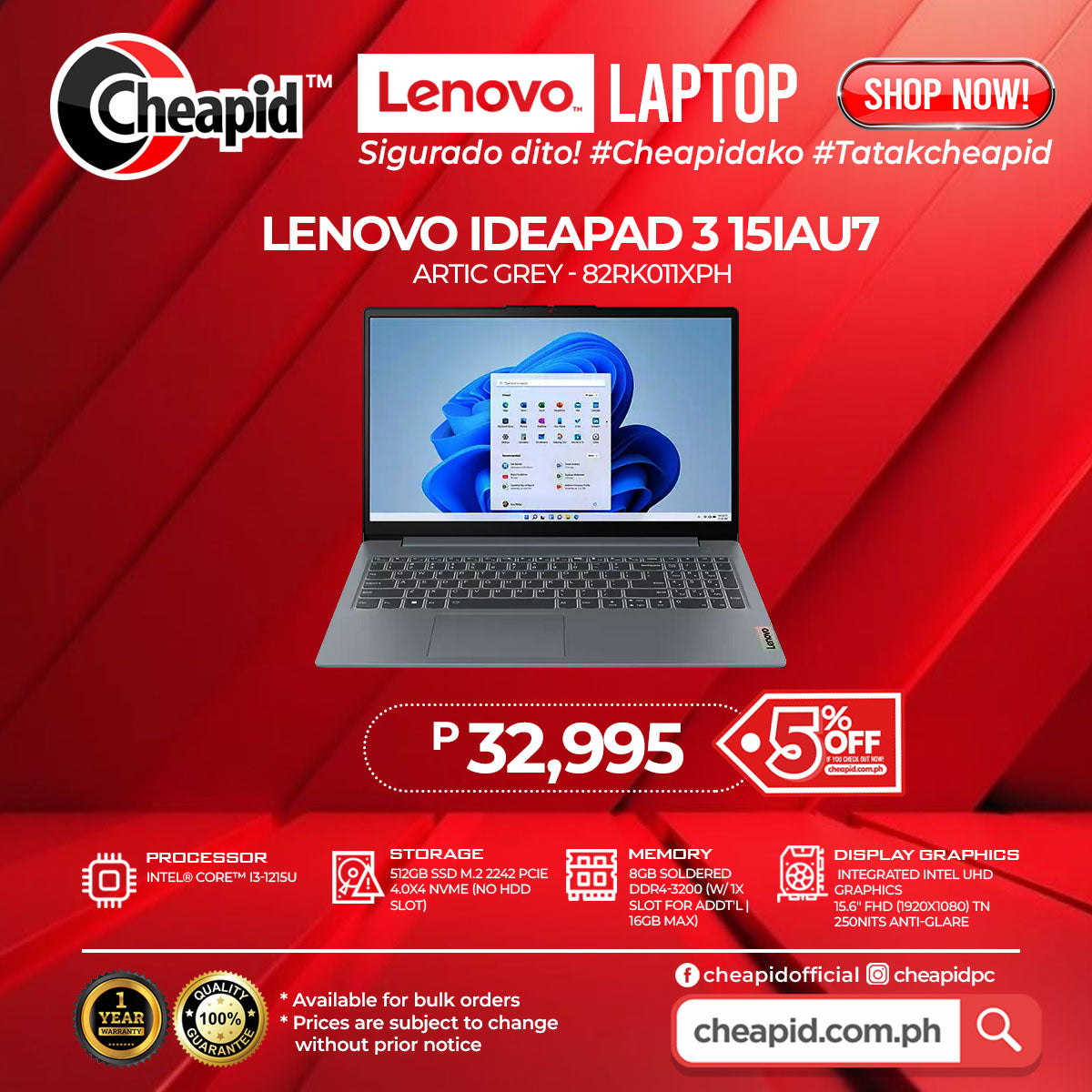 LENOVO IDEAPAD 3 151AU7