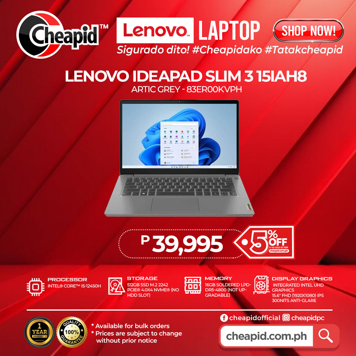 LENOVO IDEAPAD SLIM 3 151AH8