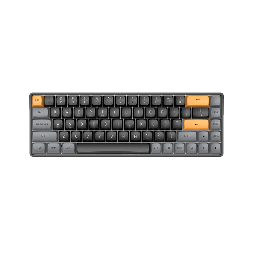 darkFlash GD68 Brown Sugar Three Mode 68-Key Wireless Yellow Switch Mechanical Keyboard