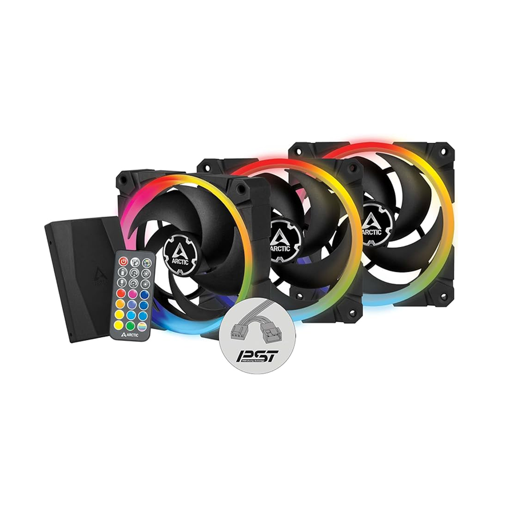 Arctic BioniX P120 A-RGB Cooling Fan (3pc Value Pack) with Controller 120mm Cooling Fan (ACFAN00156A)