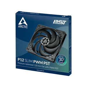 Arctic P12 Slim PWM PST Black/Black - Pressure-Optimised 120mm PWM Fan with Integrated Y-Cable (ACFAN00187A)