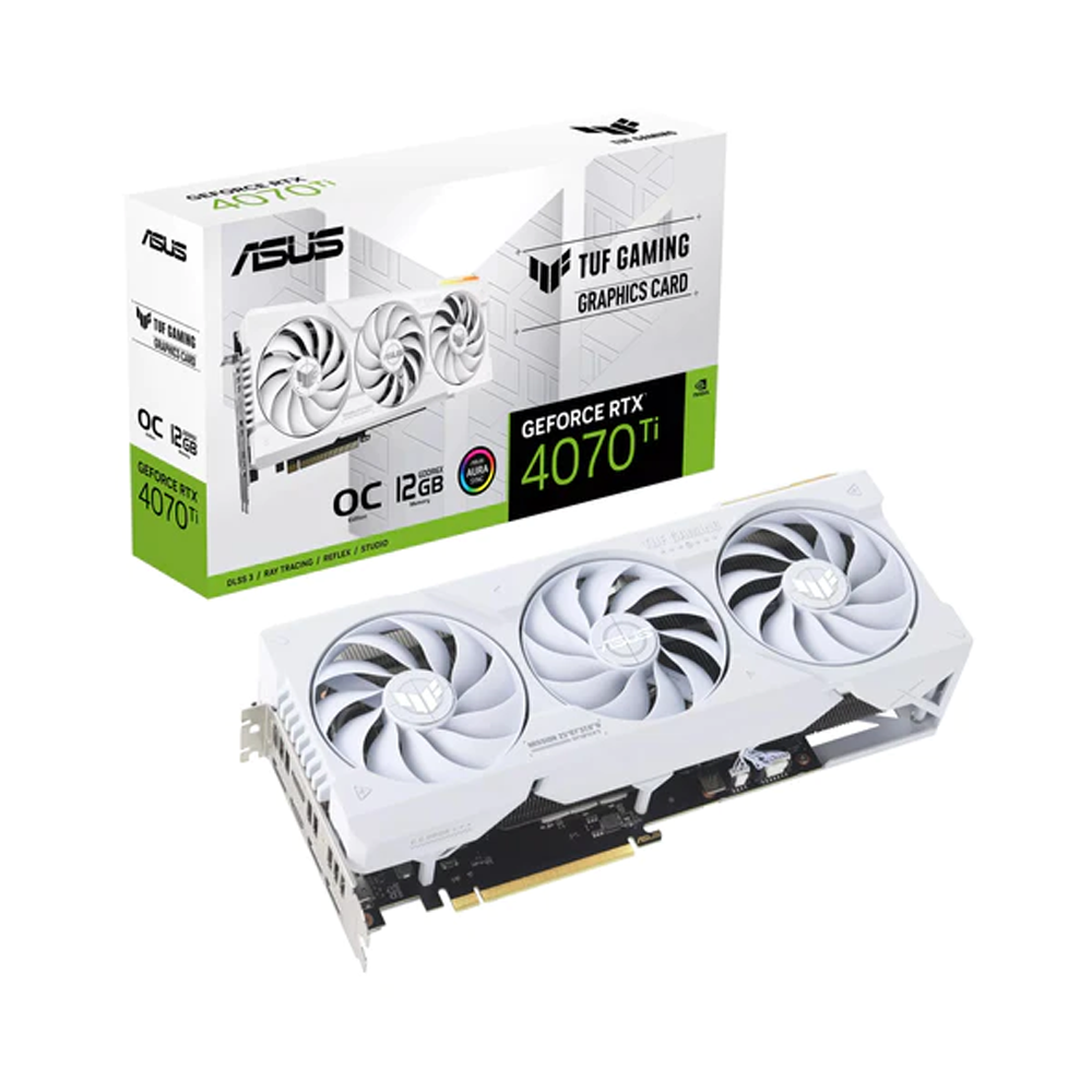 Asus TUF Gaming GeForce RTX 4070 Ti White OC Edition 12GB GDDR6X 192bit Video Card (TUF-RTX4070TI-O12G-WHITE-GMG)
