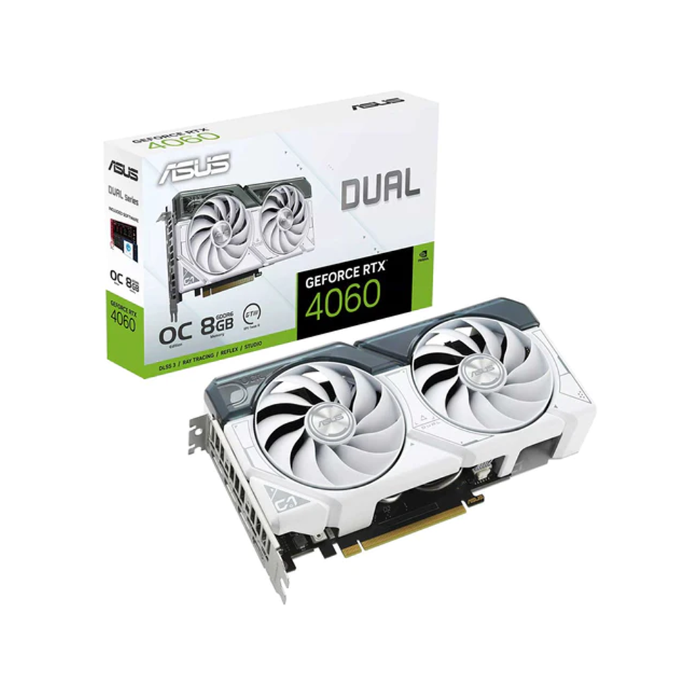 Asus Dual GeForce RTX 4060 Ti White OC Edition 8GB GDDR6 128bit Video Card (DUAL-RTX4060TI-O8G-WHITE)