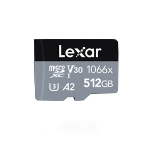 Lexar Professional 1066x mSDHC/SDXC UHS-I SILVER Series with Adapter 512GB Memory Card (LMS1066512G-BNANG)