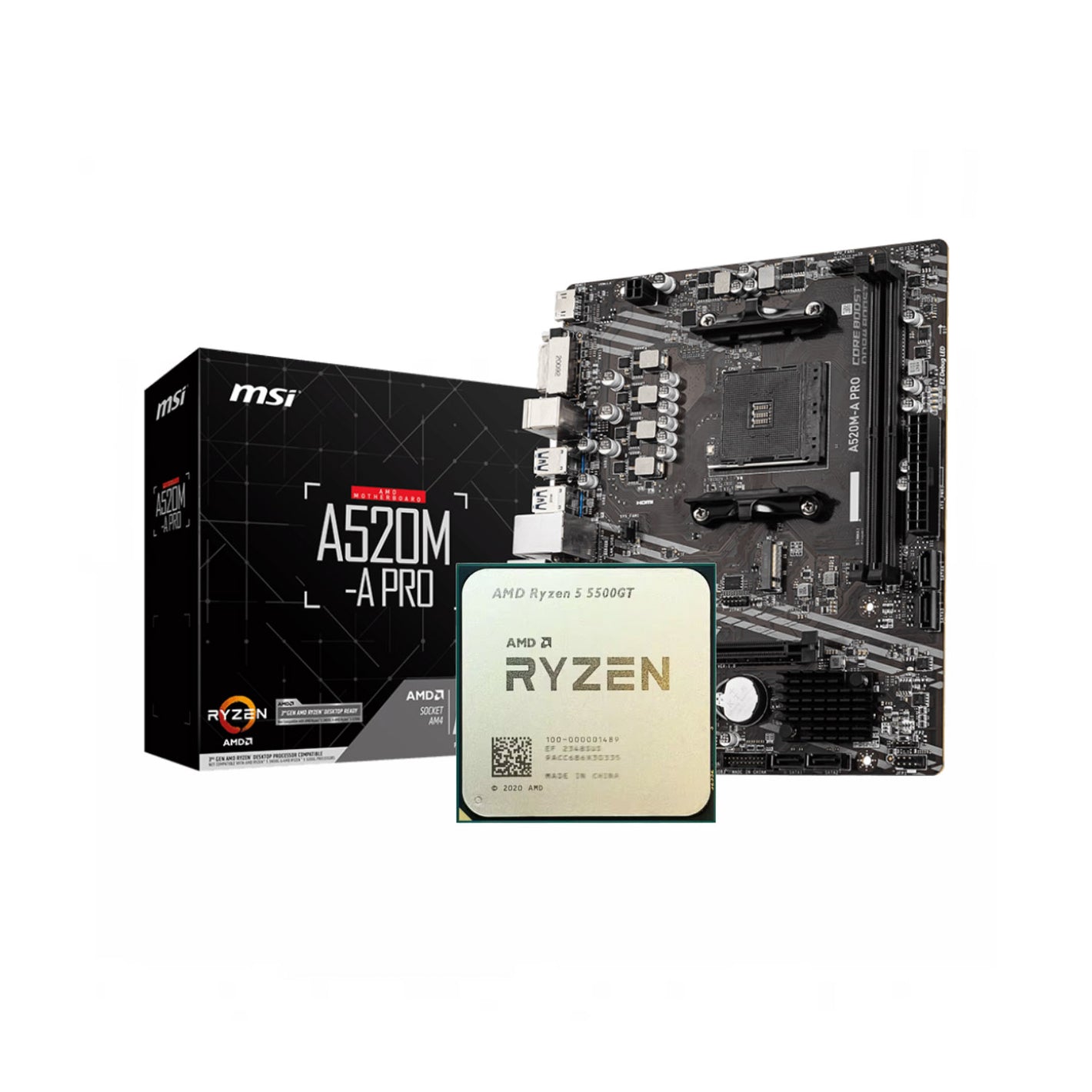 AMD Ryzen 5 5500GT + MSI A520M-A Pro AM4 DDR4 (Bundle)