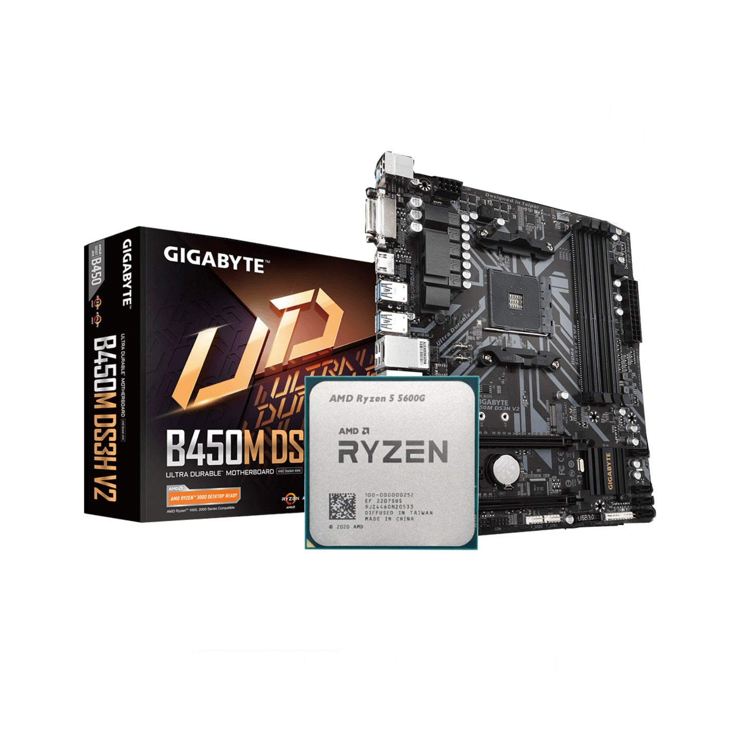 AMD Ryzen 5 5600G + Gigabyte B450M DS3H V2 AM4 DDR4 (Bundle)