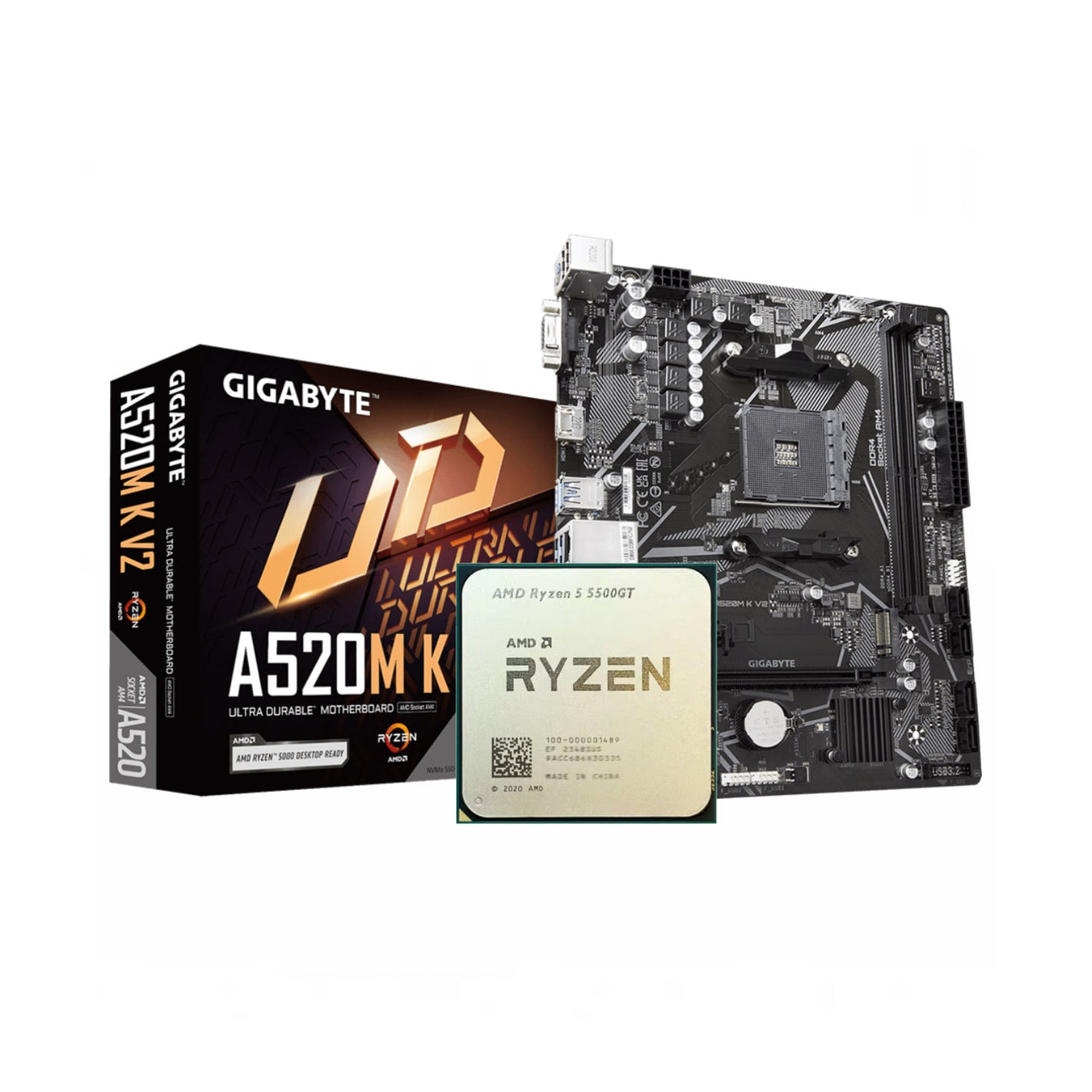 AMD Ryzen 5 5500GT + GIGABYTE A520M-K V2 AM4 DDR4 (Bundle)