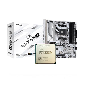 AMD RYZEN 5 5600GT + Asrock B550M Pro SE White AM4 DDR4 Bundle