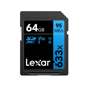 Lexar Blue Series High-Performance 633x SDHC/SDXC UHS-I 64GB Memory Card (LSD64GCB633)