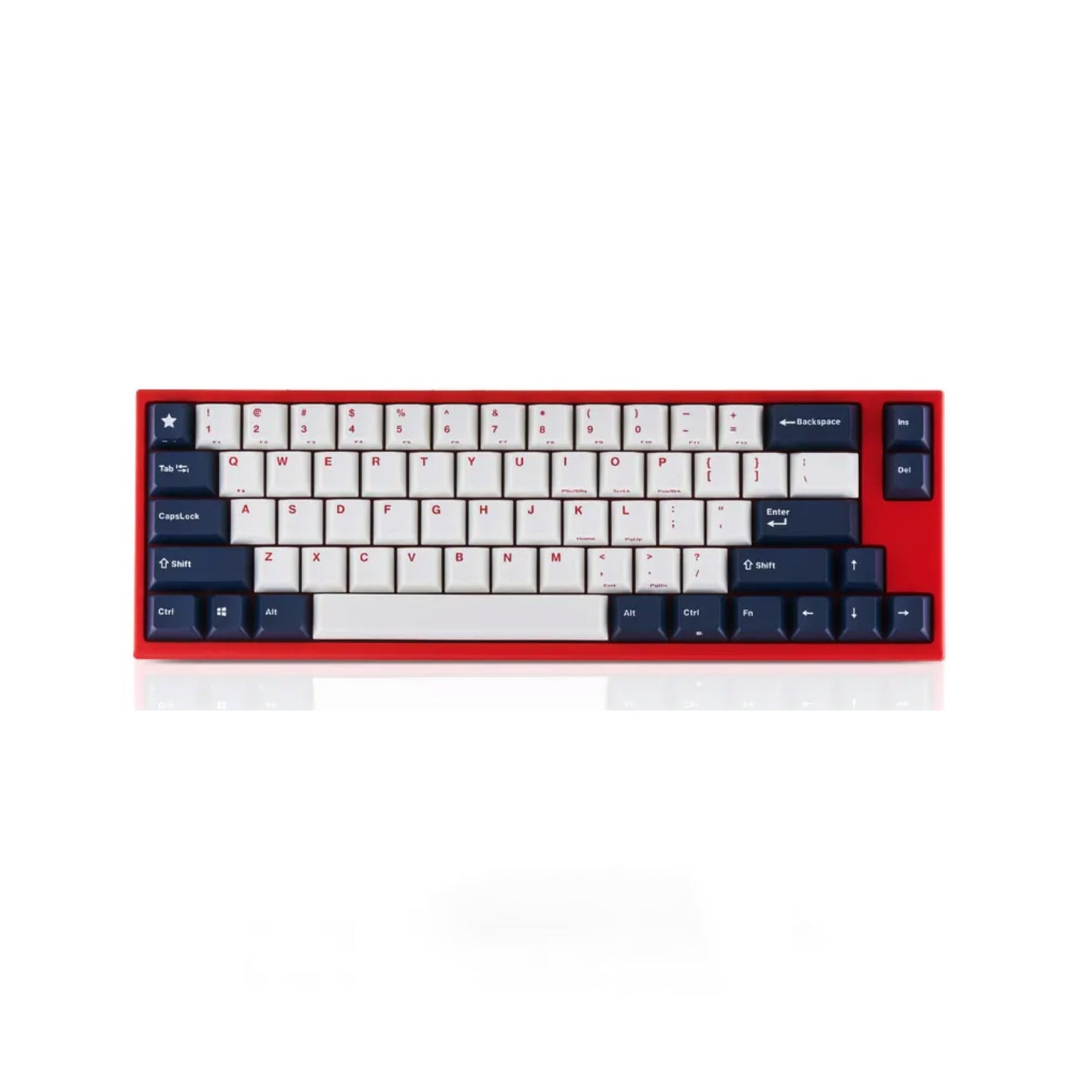 Leopold FC660M PD White/Blue (Red Case) - Cherry MX Clear, Mini Size (66 Keys) (FC660MW/EWBPD(R))