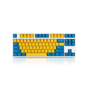 Leopold FC750R PD Yellow/Blue (White Case) - Cherry MX Blue, TKL (87 Keys) (FC750RC/EYBPD(W))