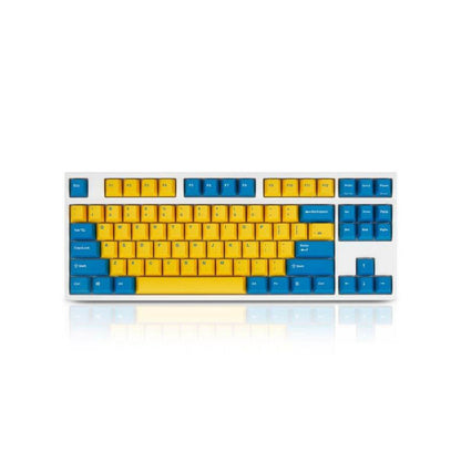 Leopold FC750R PD Yellow/Blue (White Case) - Cherry MX Blue, TKL (87 Keys) (FC750RC/EYBPD(W))