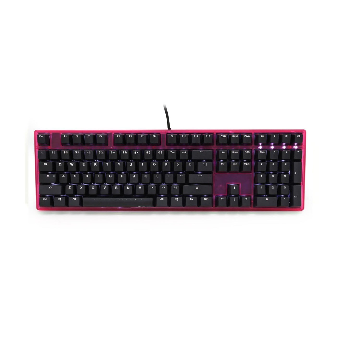 Ducky One White LED Pink Case Cherry MX Blue USB Keyboard (DKON1508S-CUSADAPW2)