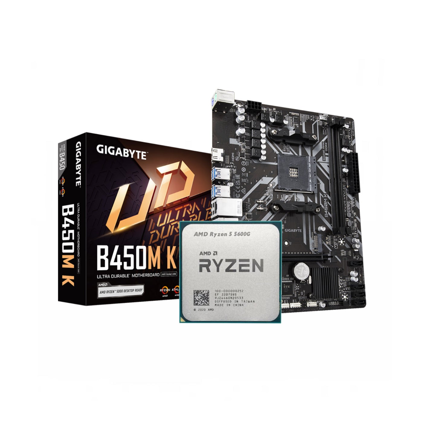 AMD Ryzen 5 5600G + Gigabyte B450M-K AM4 DDR4 Bundle