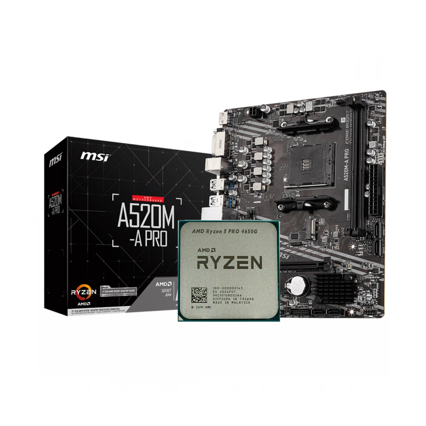 AMD Ryzen 5 4650G + MSI A520M-A Pro AM4 DDR4 Bundle