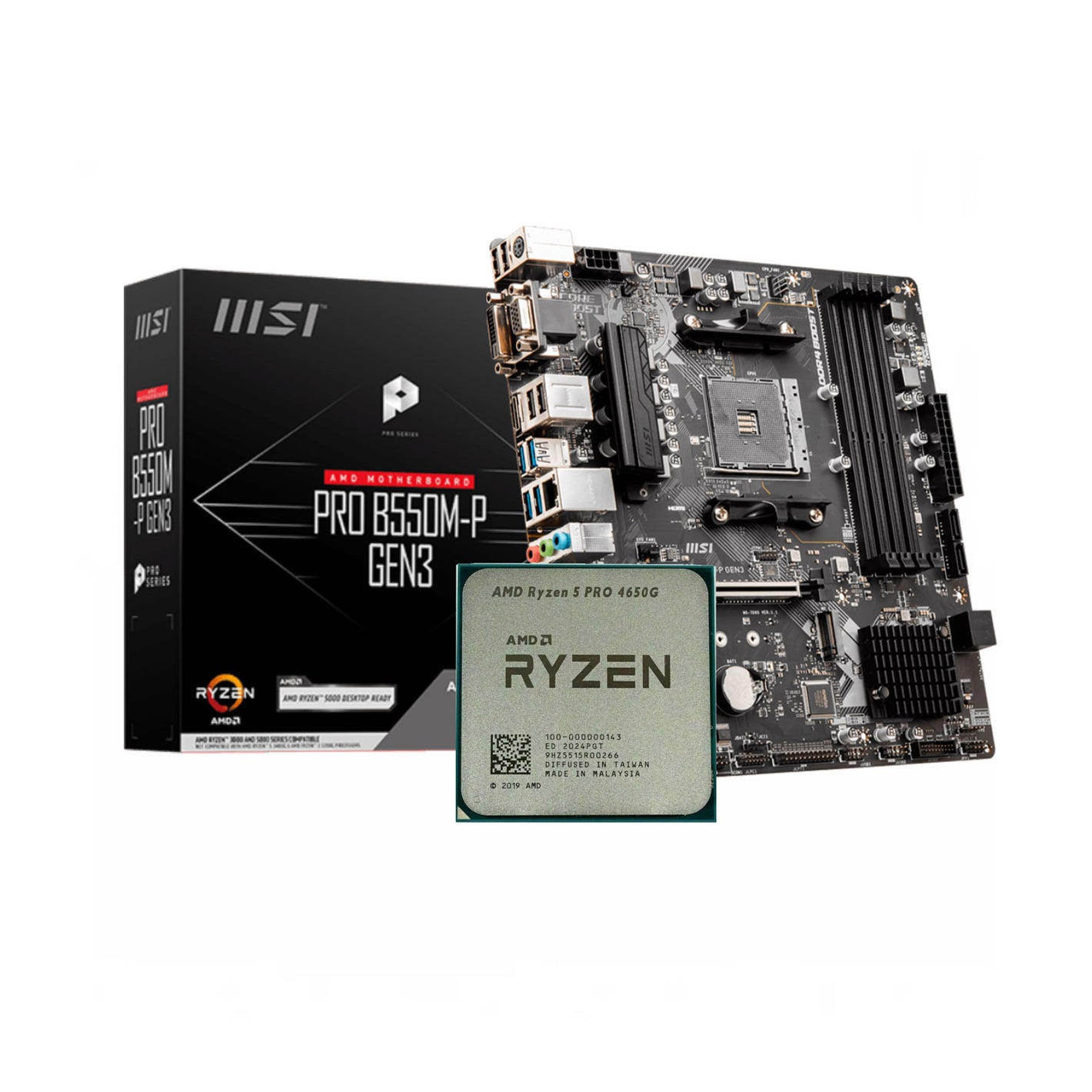 AMD Ryzen 5 4650G + MSI Pro B550M-P Gen3 DDR4 AM4 Bundle