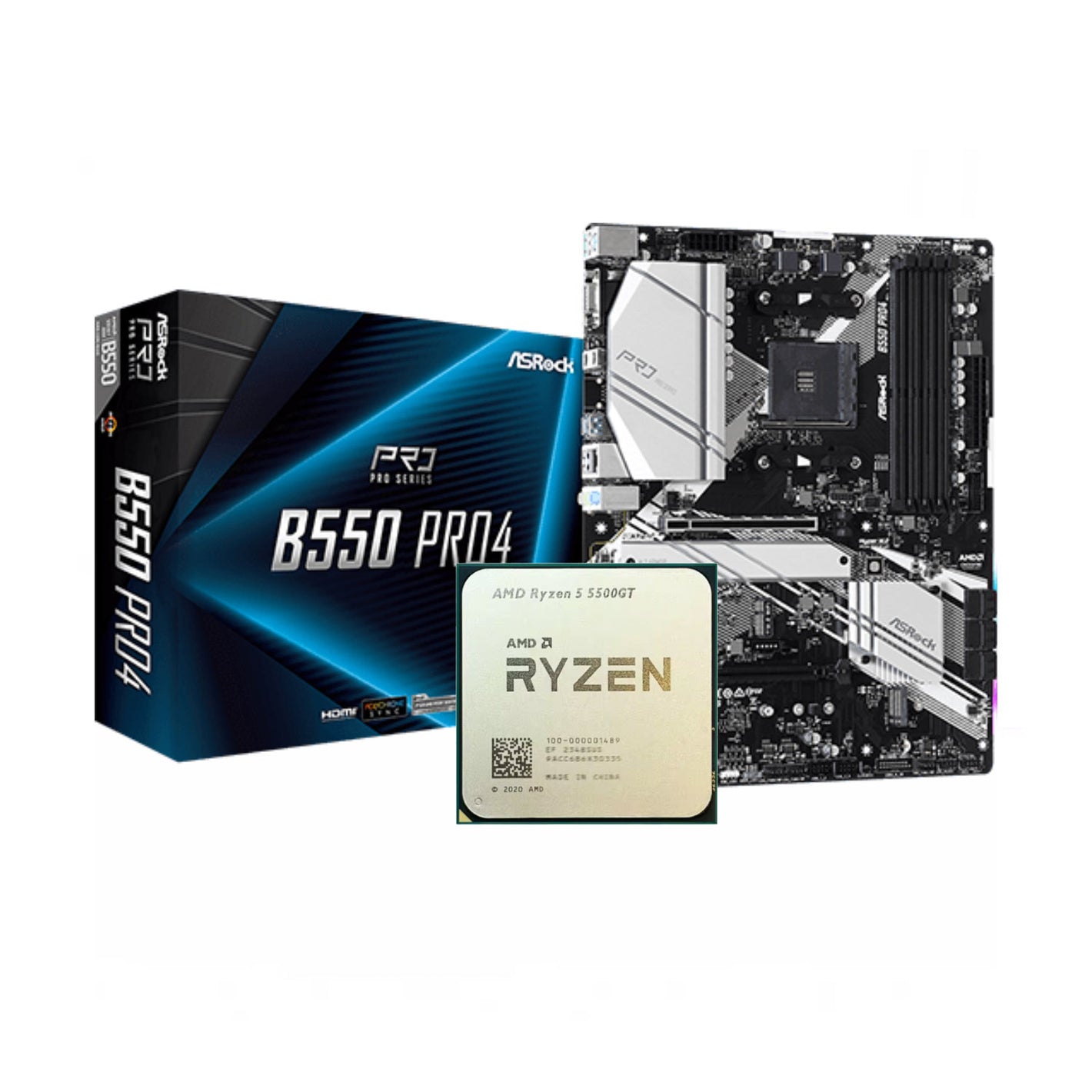 AMD Ryzen 5 5500GT + Asrock B550 Pro 4 DDR4 AM4 (Bundle)