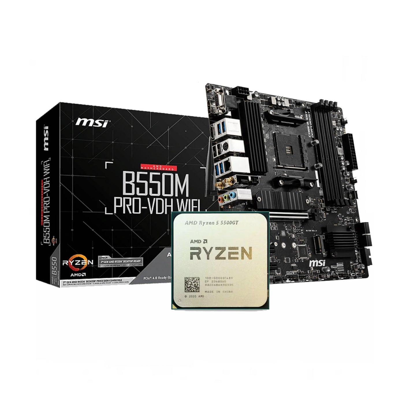 AMD Ryzen 5 5500GT + MSI B550M Pro-VDH WIFI DDR4 AM4 Bundle