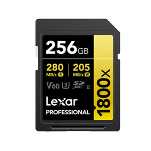 Lexar Gold Series Professional 1800x SDHC/SDXC UHS-II 256GB Memory Card (LSD1800256G-BNNNG)