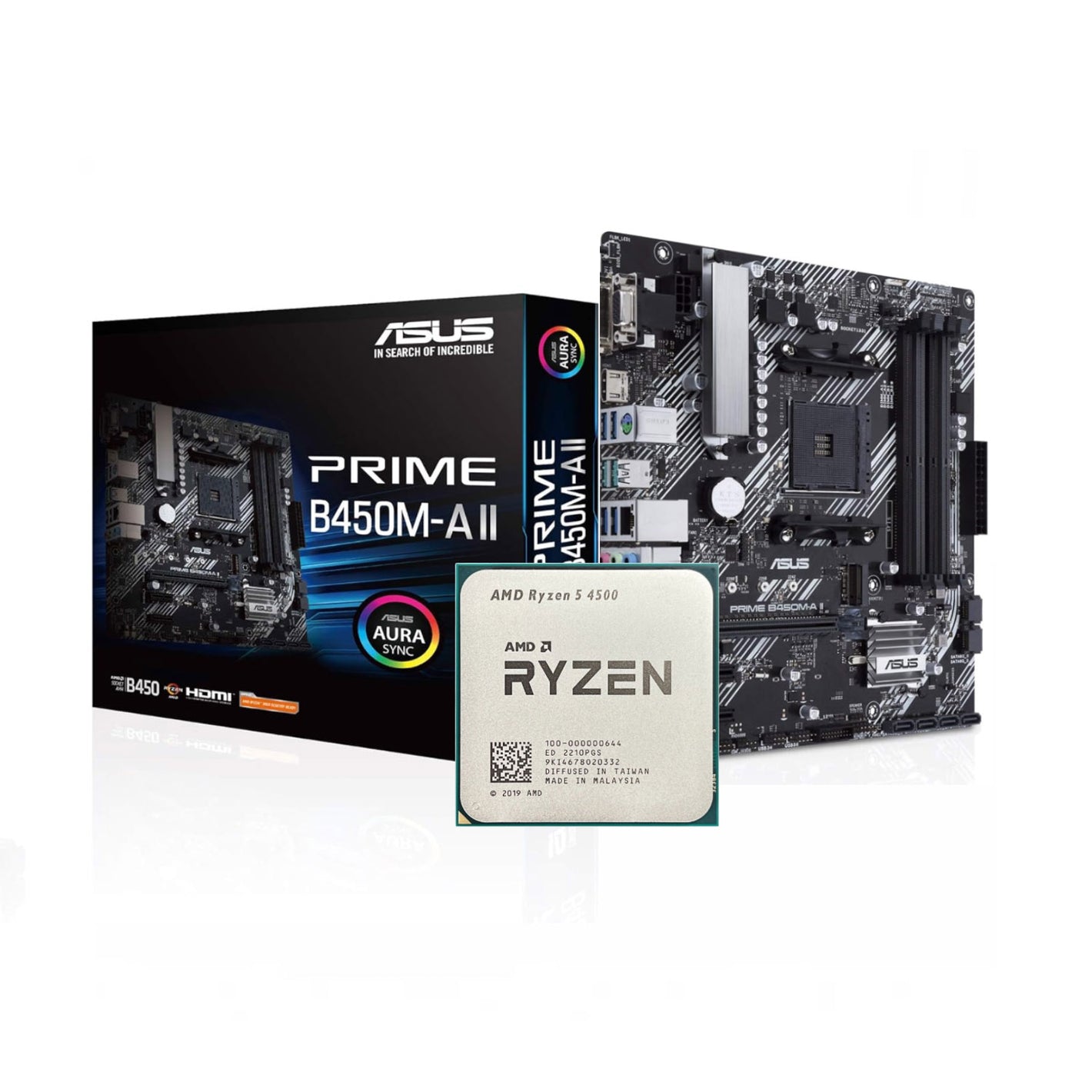 AMD Ryzen 5 4500 + Asus Prime B450M-A II Socket AM4 DDR4 Bundle