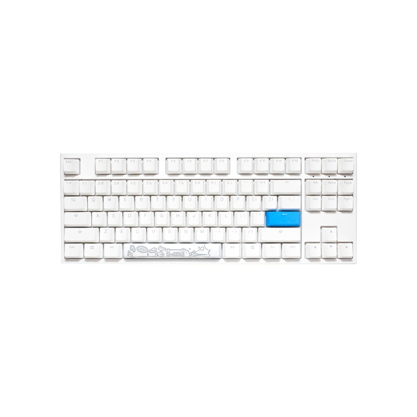 Ducky One 2 TKL Backlit MX Blue PBT White Keycaps White Top Black Bottom White LED USB Keyboard (DKON1887S-CUSPDWZW1)