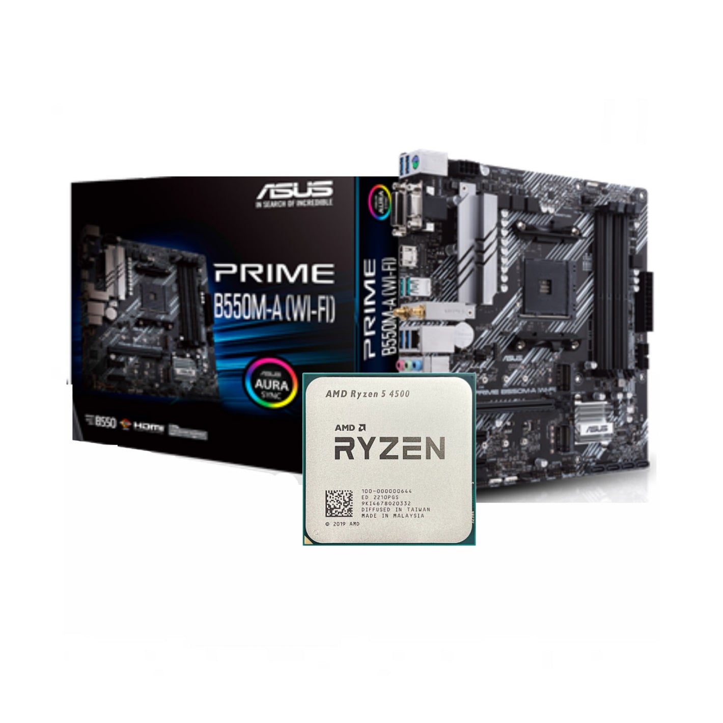 AMD Ryzen 5 4500 + Asus Prime B550M-A Wi-Fi DDR4 AM4 Bundle