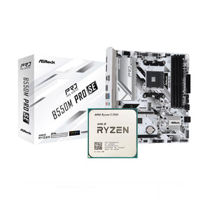 AMD RYZEN 5 5500 + Asrock B550M Pro SE White AM4 DDR4 Bundle