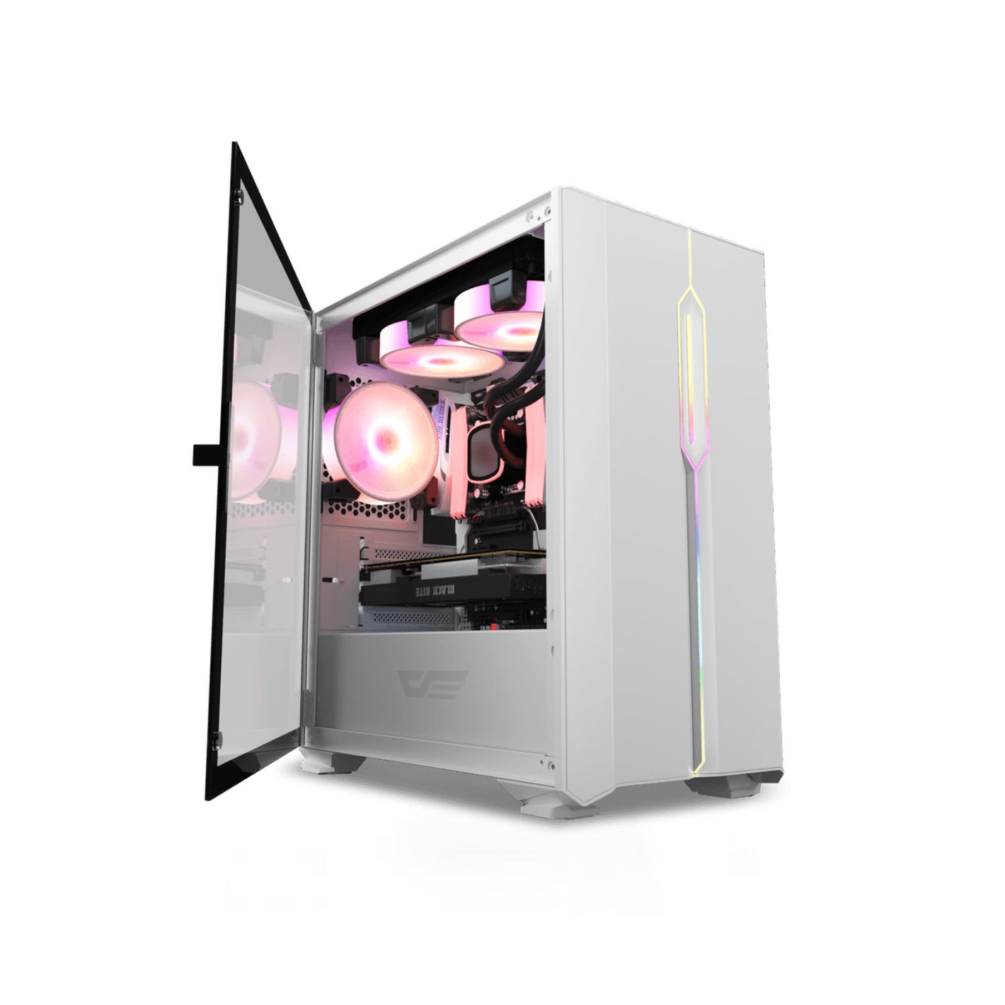 darkFlash DLM23 Hinge-Connected Side Panel White Micro ATX Casing