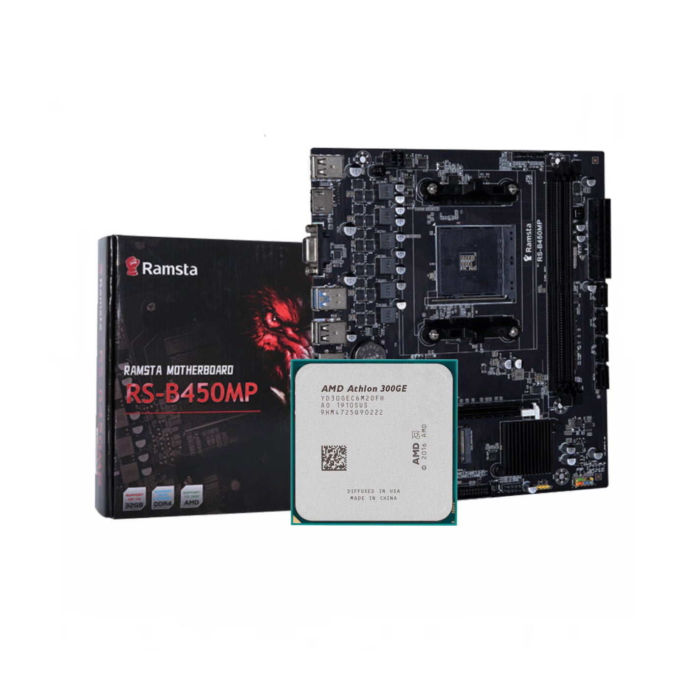 AMD ATHLON 300GE + RAMSTA RS-B450MP AM4 DDR4 (Bundle)