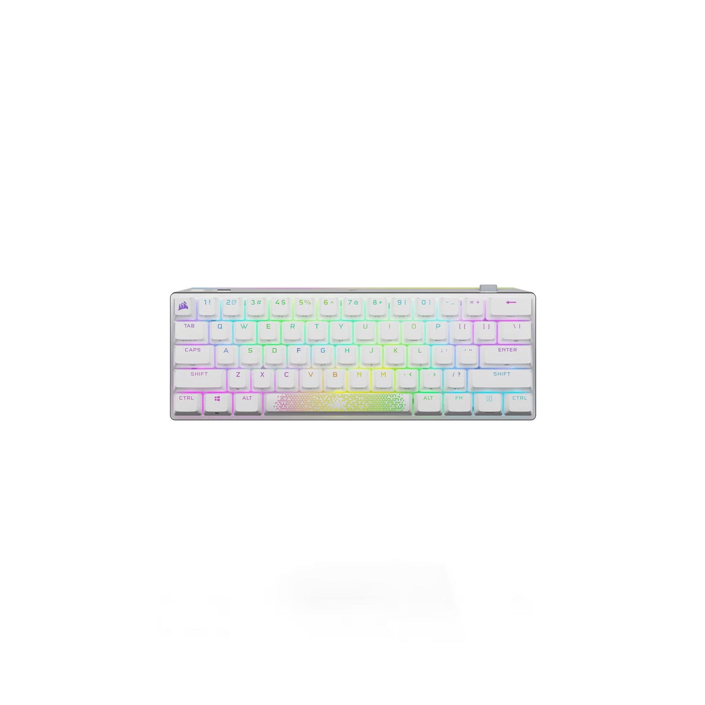 Corsair K70 Pro Mini Wireless RGB 60% Mechanical Gaming Cherry MX Speed White PBT Keycaps Keyboard (CS-CH-9189114-NA)