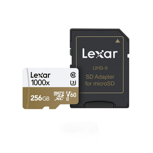 Lexar Professional 1000x mSDHC/SDXC UHS-II with Adapter 256GB Memory Card (LSDMI256CB1000A)