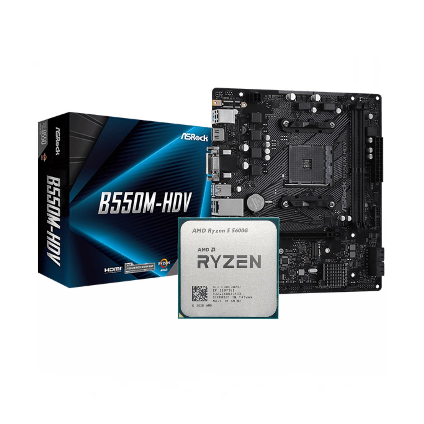 AMD RYZEN 5 5600G + Asrock B550M-HDV AM4 DDR4 Bundle