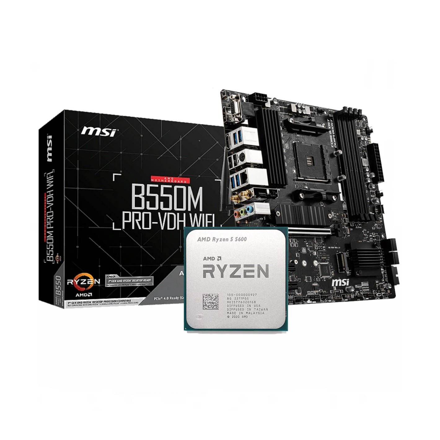 AMD Ryzen 5 5600 + MSI B550M Pro-VDH WIFI DDR4 AM4 Bundle