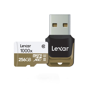 Lexar Professional 1000x mSDHC/SDXC UHS-II with Reader 256GB Memory Card (LSDMI256CBAP1000R)