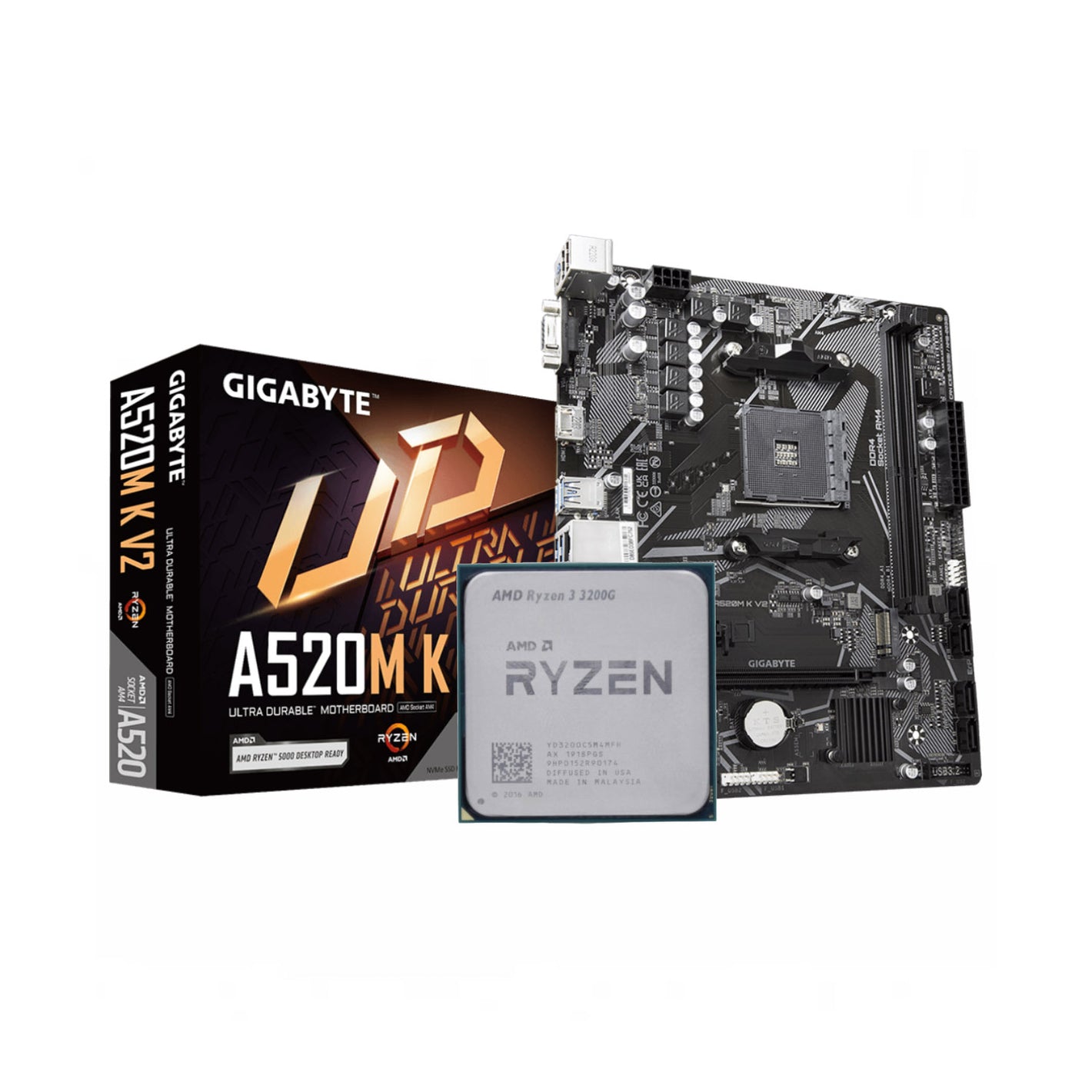 AMD Ryzen 3 3200G + GIGABYTE A520M-K V2 AM4 DDR4 (Bundle)