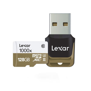 Lexar Professional 1000x mSDHC/SDXC UHS-II with Reader 128GB Memory Card (LSDMI128CBAP1000R)