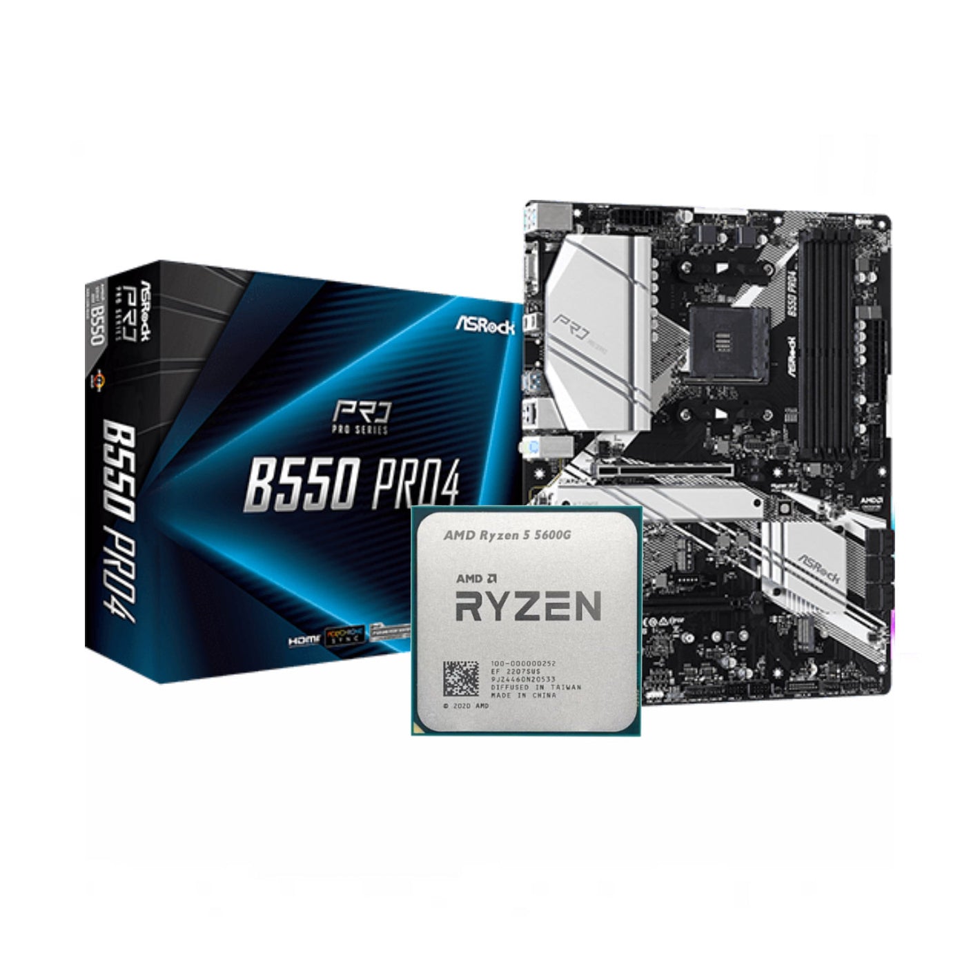 AMD Ryzen 5 5600G + Asrock B550 Pro 4 DDR4 AM4 Bundle