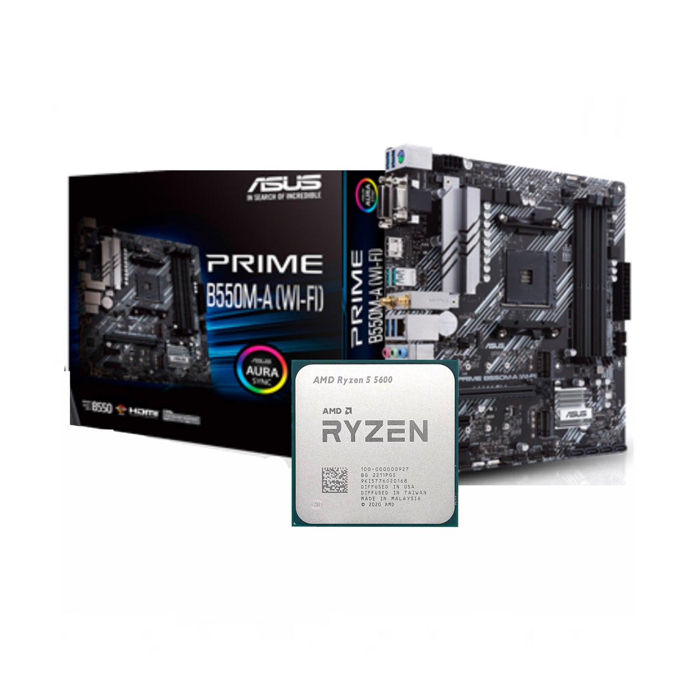 AMD Ryzen 5 5600 + Asus Prime B550M-A Wi-Fi DDR4 AM4 Bundle