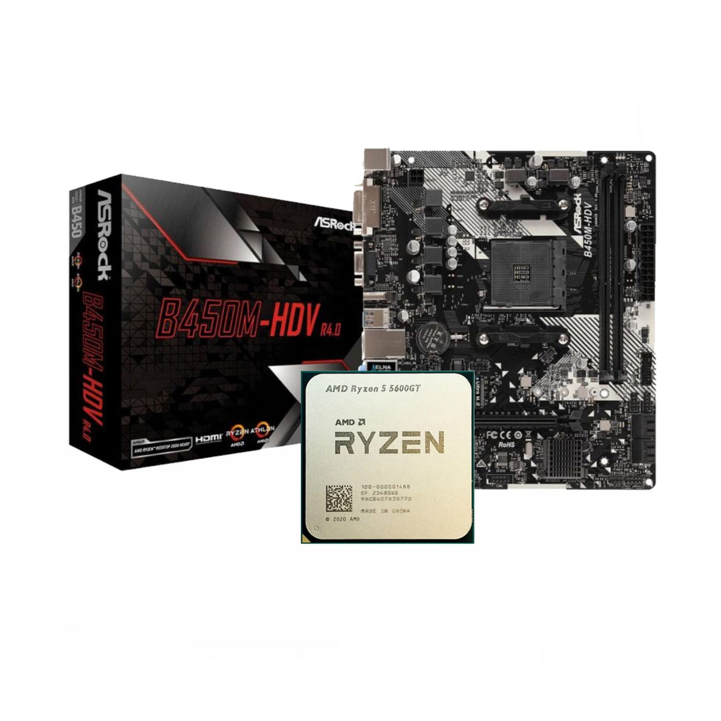 AMD Ryzen 5 5600GT + ASRock B450M-HDV R4.0 AM4 DDR4 (Bundle)