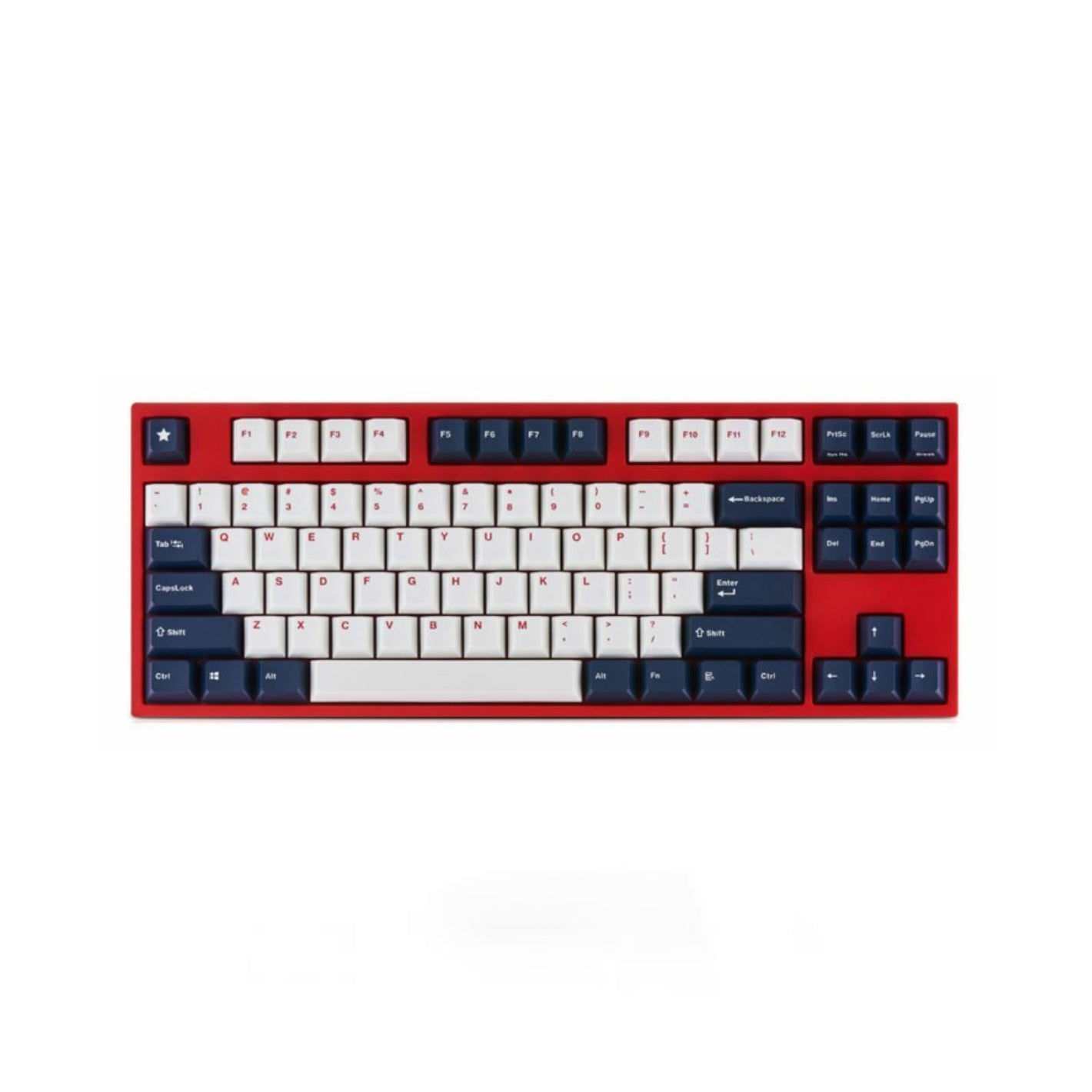 Leopold FC750R PD White/Blue (Red case) - Cherry MX Silver, PBT Keycap, TKL (87 Keys) (FC750RV/EWBPD(R))