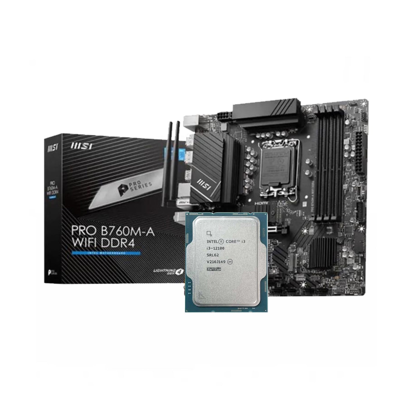 Intel Core i3-12100 + MSI PRO B760M-A WIFI DDR4 (Bundle)