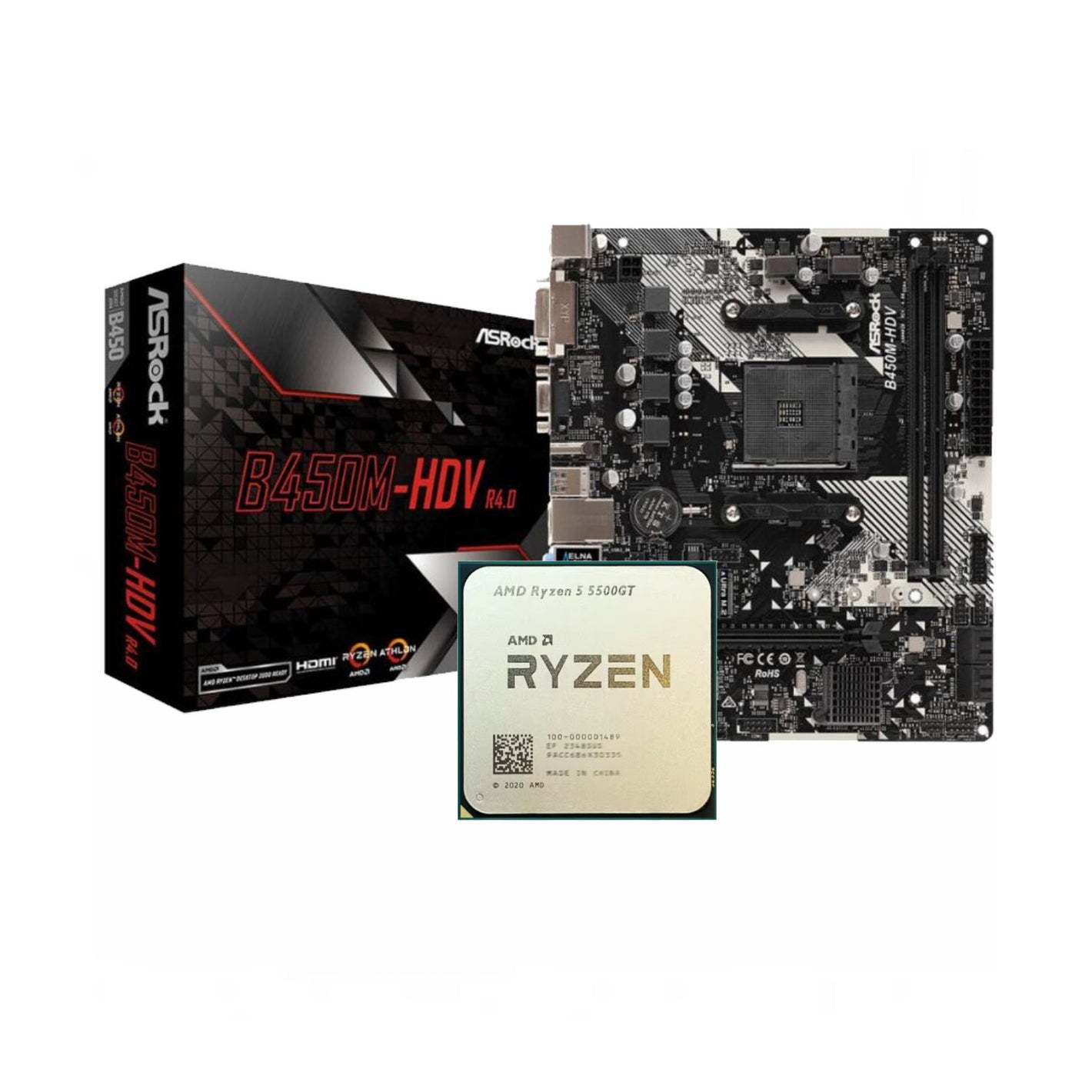 AMD Ryzen 5 5500GT + ASRock B450M-HDV R4.0 AM4 DDR4 (Bundle)