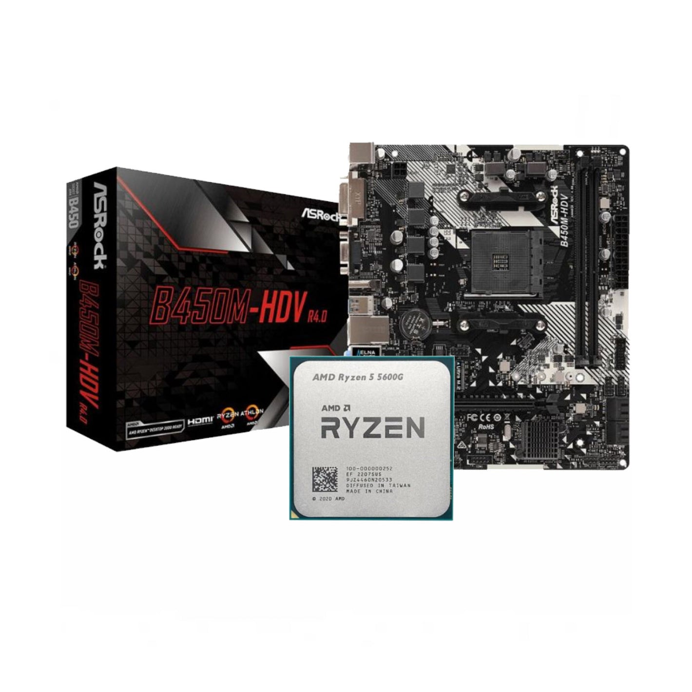 AMD Ryzen 5 5600G + ASRock B450M-HDV R4.0 AM4 DDR4 (Bundle)