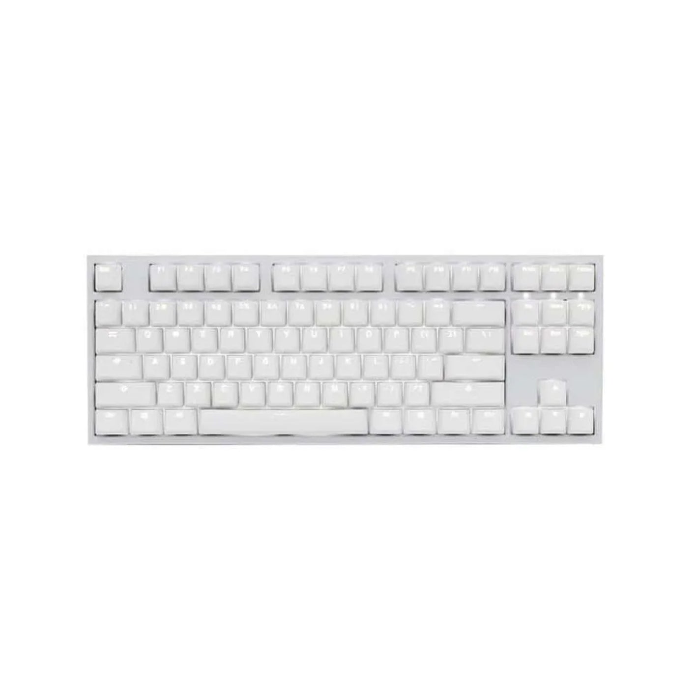 Ducky One 2 TKL Backlit MX Brown PBT White Keycaps White Top Black Bottom White LED USB Keyboard (DKON1887S-BUSPDWZW1)