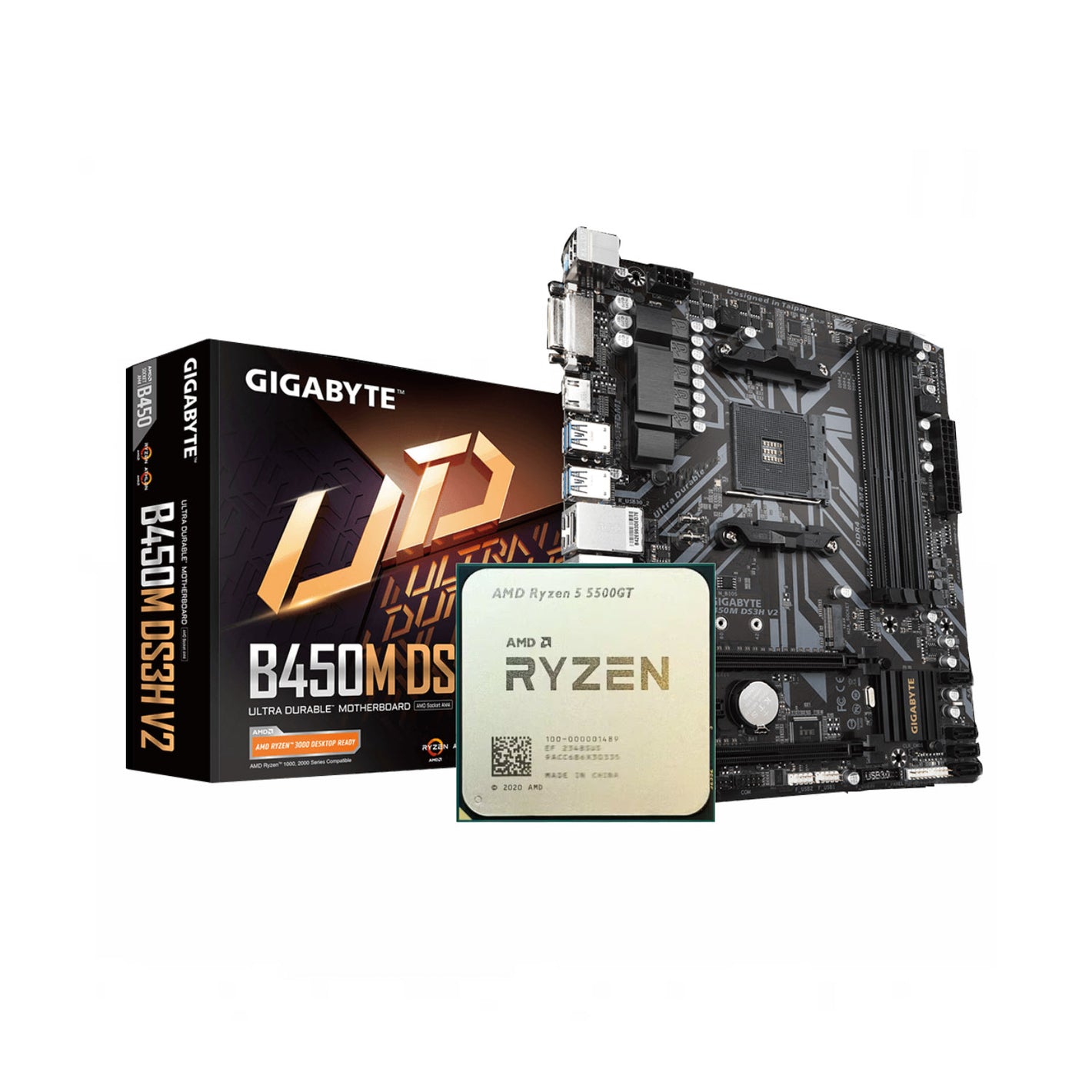 AMD Ryzen 5 5500GT + Gigabyte B450M DS3H V2 AM4 DDR4 (Bundle)