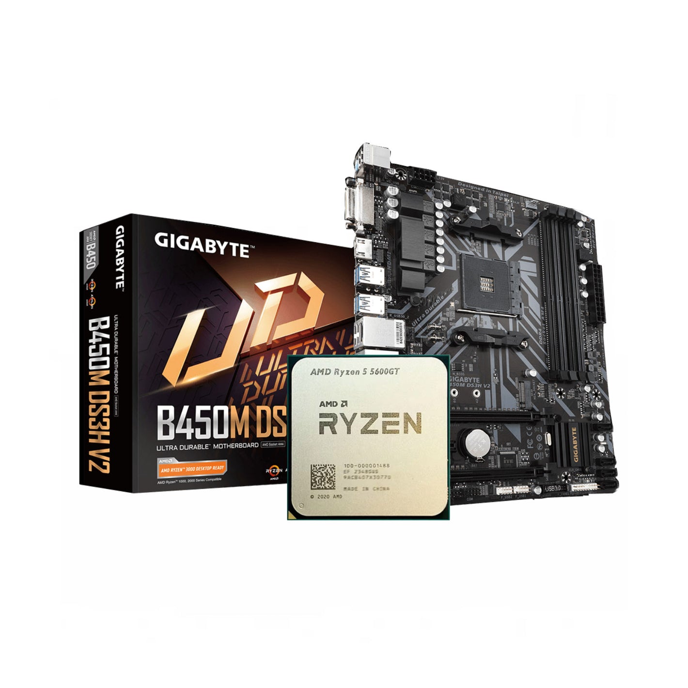 AMD Ryzen 5 5600GT + Gigabyte B450M DS3H V2 AM4 DDR4 (Bundle)