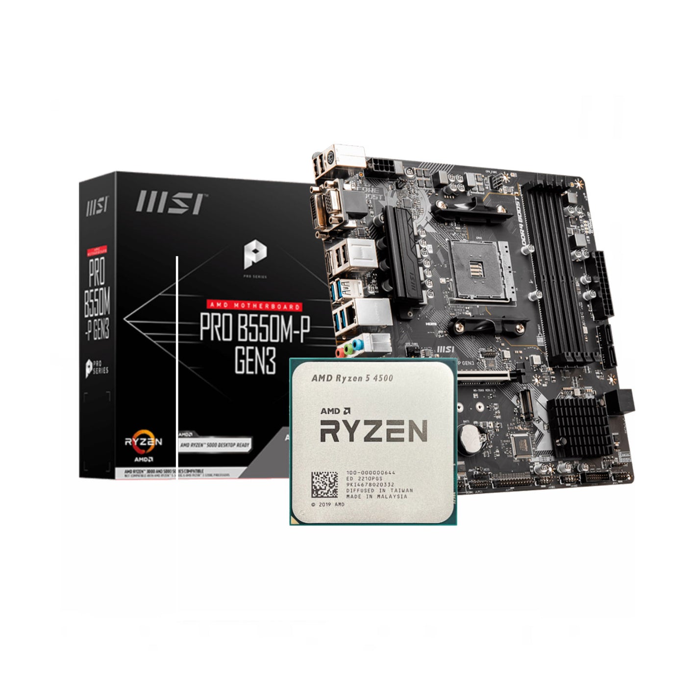 AMD Ryzen 5 4500 + MSI Pro B550M-P Gen3 DDR4 AM4 Bundle