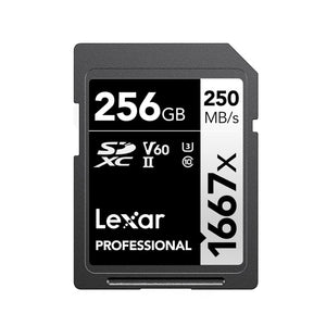 Lexar Professional 1667x SDHC/SDXC UHS-II U3 V30 256GB Memory Card (LSD256CB1667)