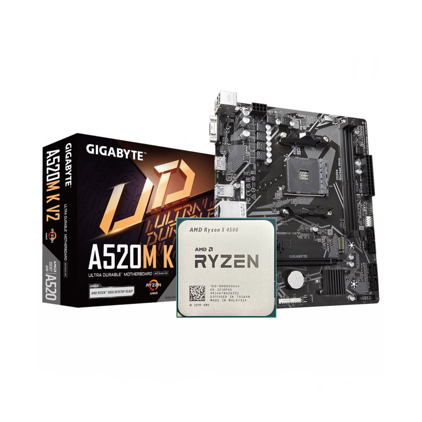 AMD Ryzen 5 4500 + GIGABYTE A520M-K V2 AM4 DDR4 (Bundle)