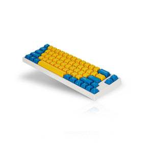 Leopold FC660M PD Yellow/Blue (White Case) - Cherry Clear, Mini Size (66 Keys) (FC660MW/EYBPD(W))